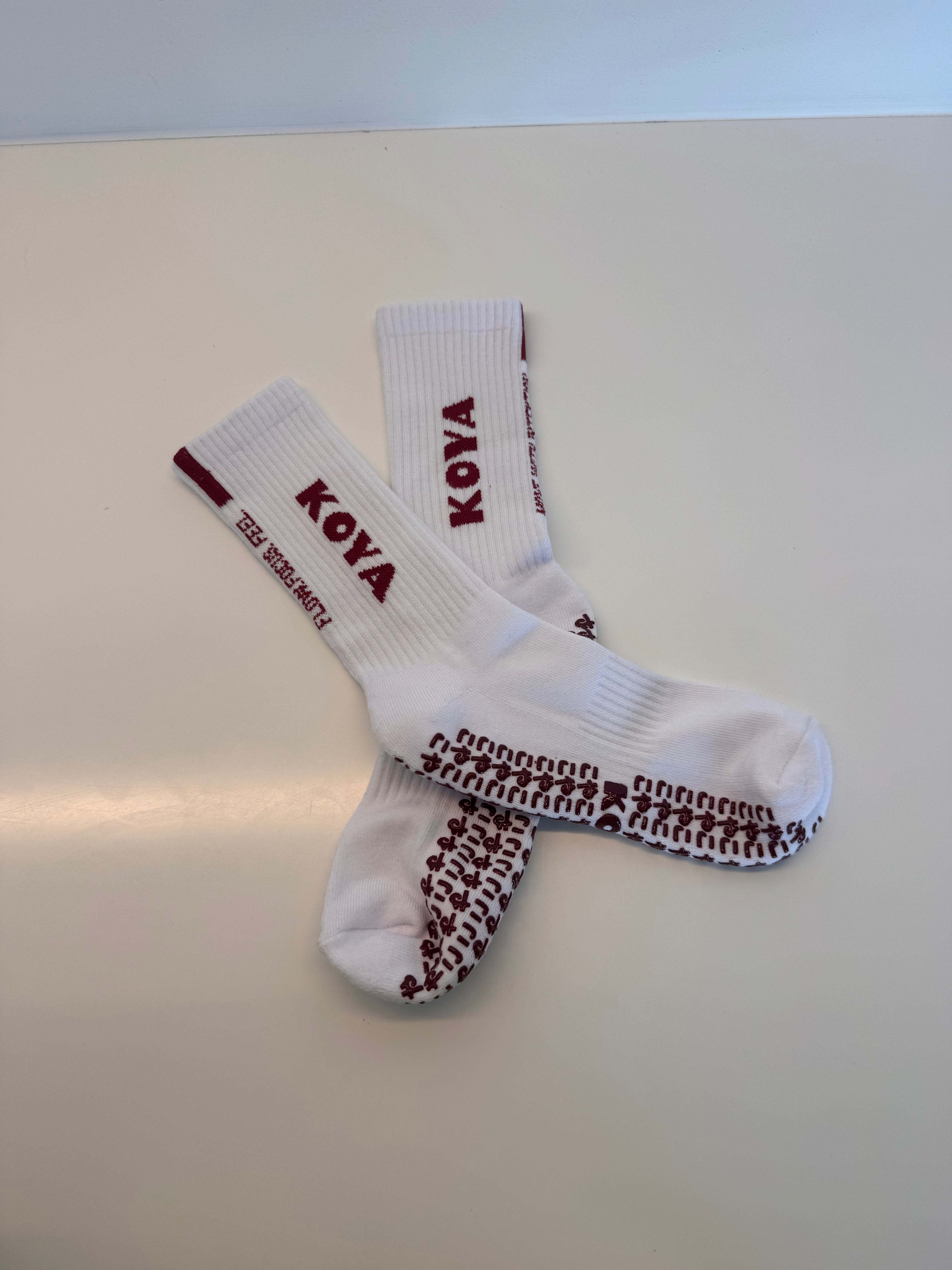 White / Burgundy Logo