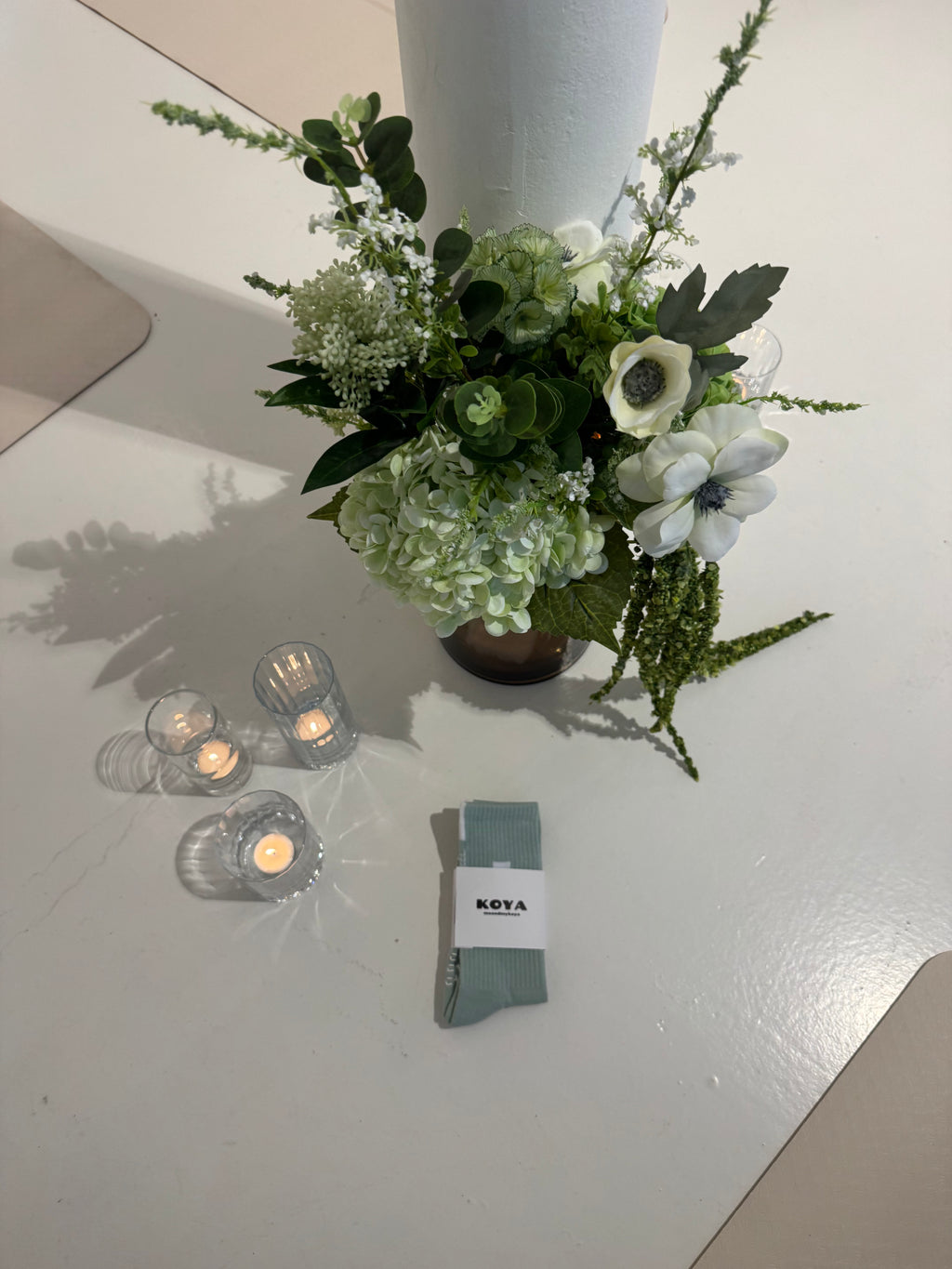 Pastel Green/White reformer grip socks