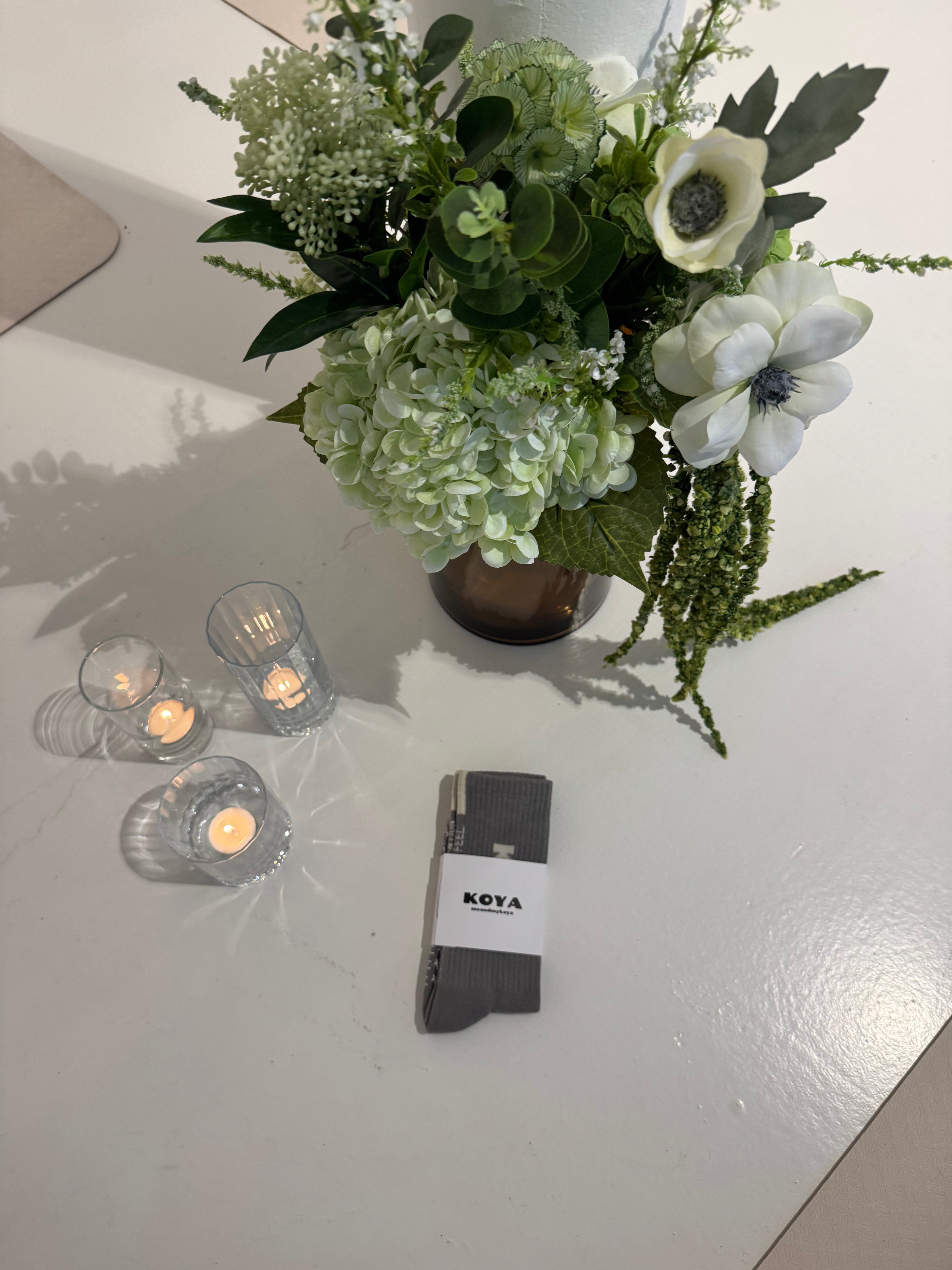 Grey/Beige reformer grip socks