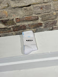 White/Baby Blue reformer grip socks